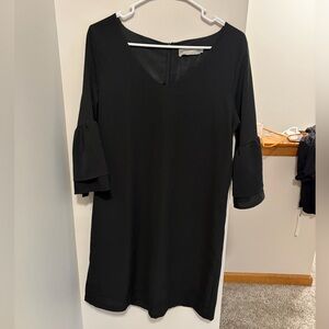 Black Midi V-Neck Cocktail Dress